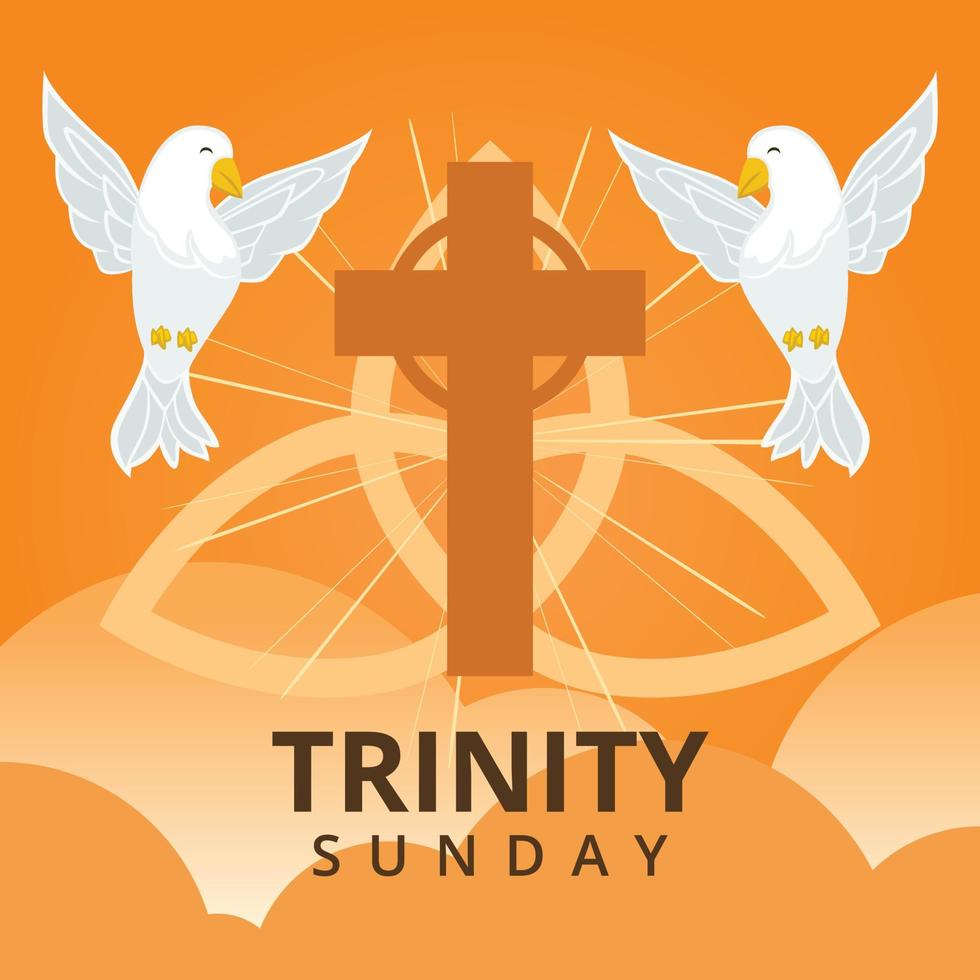 social media post square size illustration for sunday trinity greetings vector