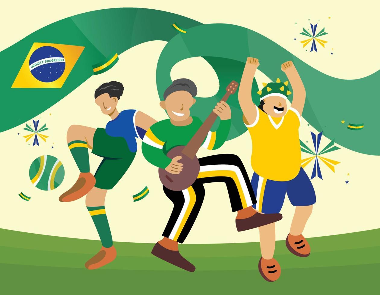 the festivities of the country of brazil on 7 de setembro vector