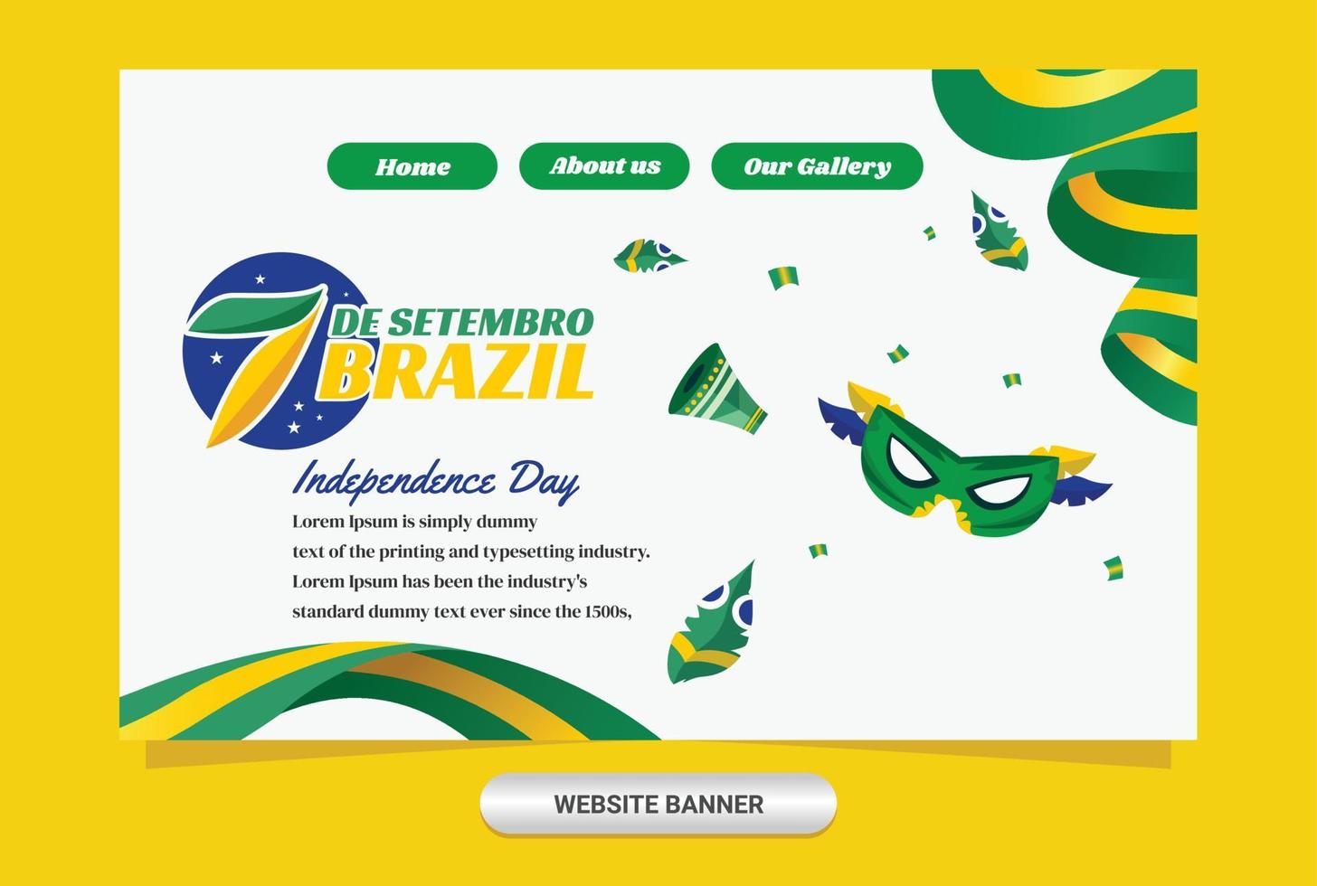 website display for brazil independence day vector