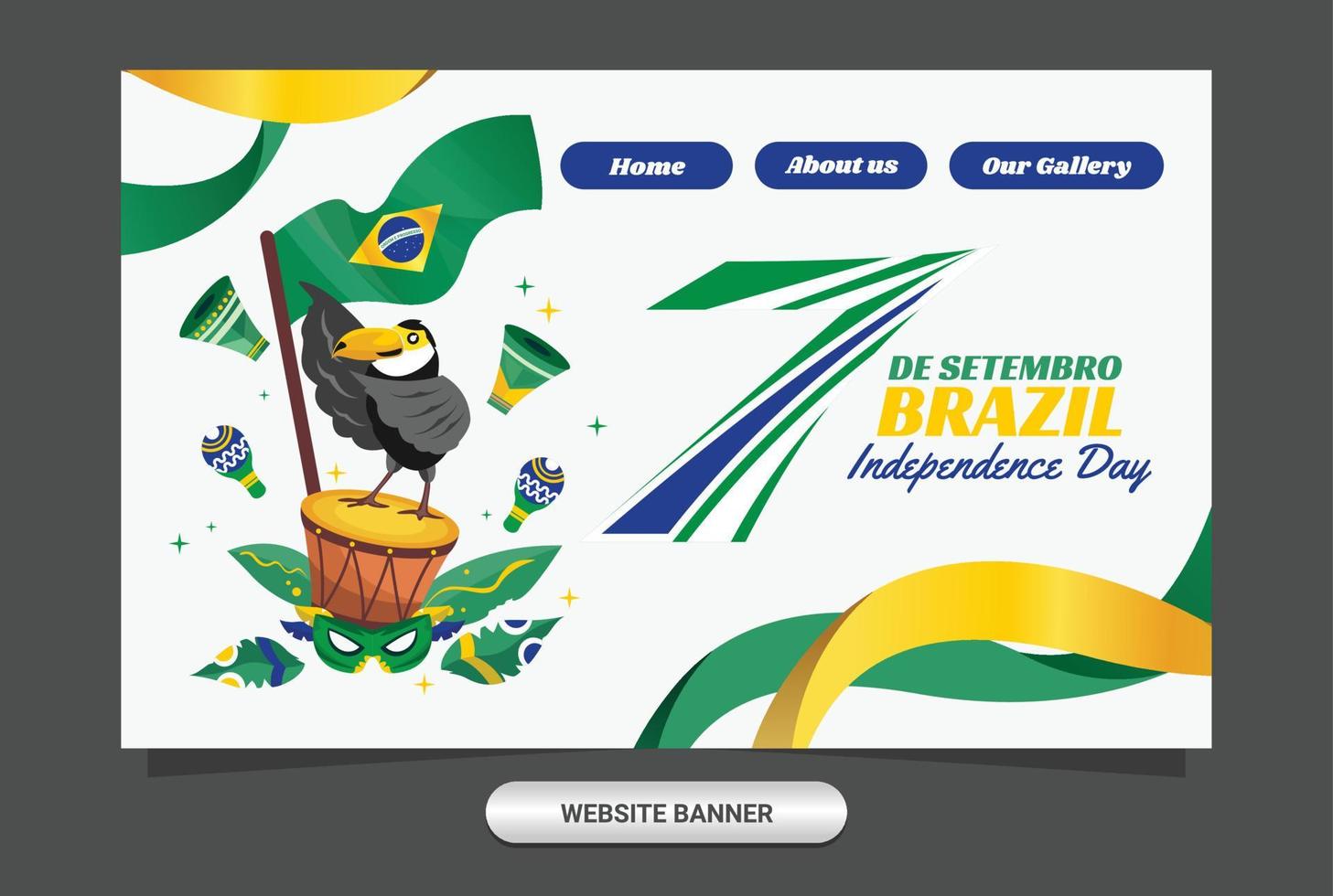 miniatura del sitio web que celebra el día de la independencia de brasil vector