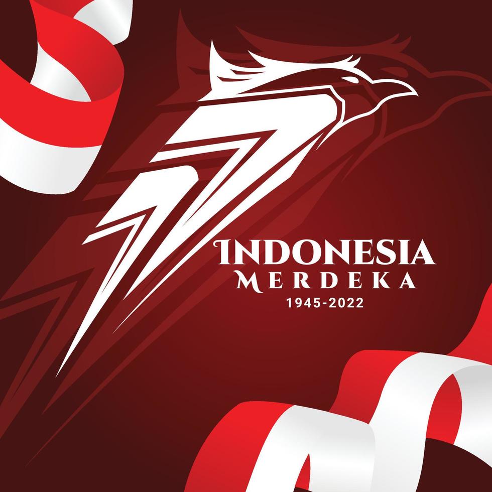 77 years old Indonesian mascot with an elegant garuda head vector