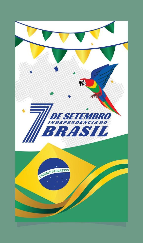 plantilla de historia de redes sociales 7 de septiembre brasil vector