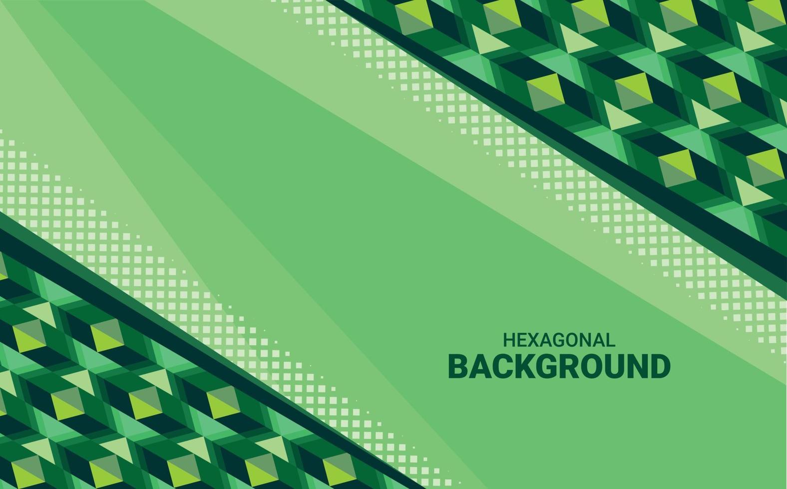 free elegant hexagonal background with green color vector