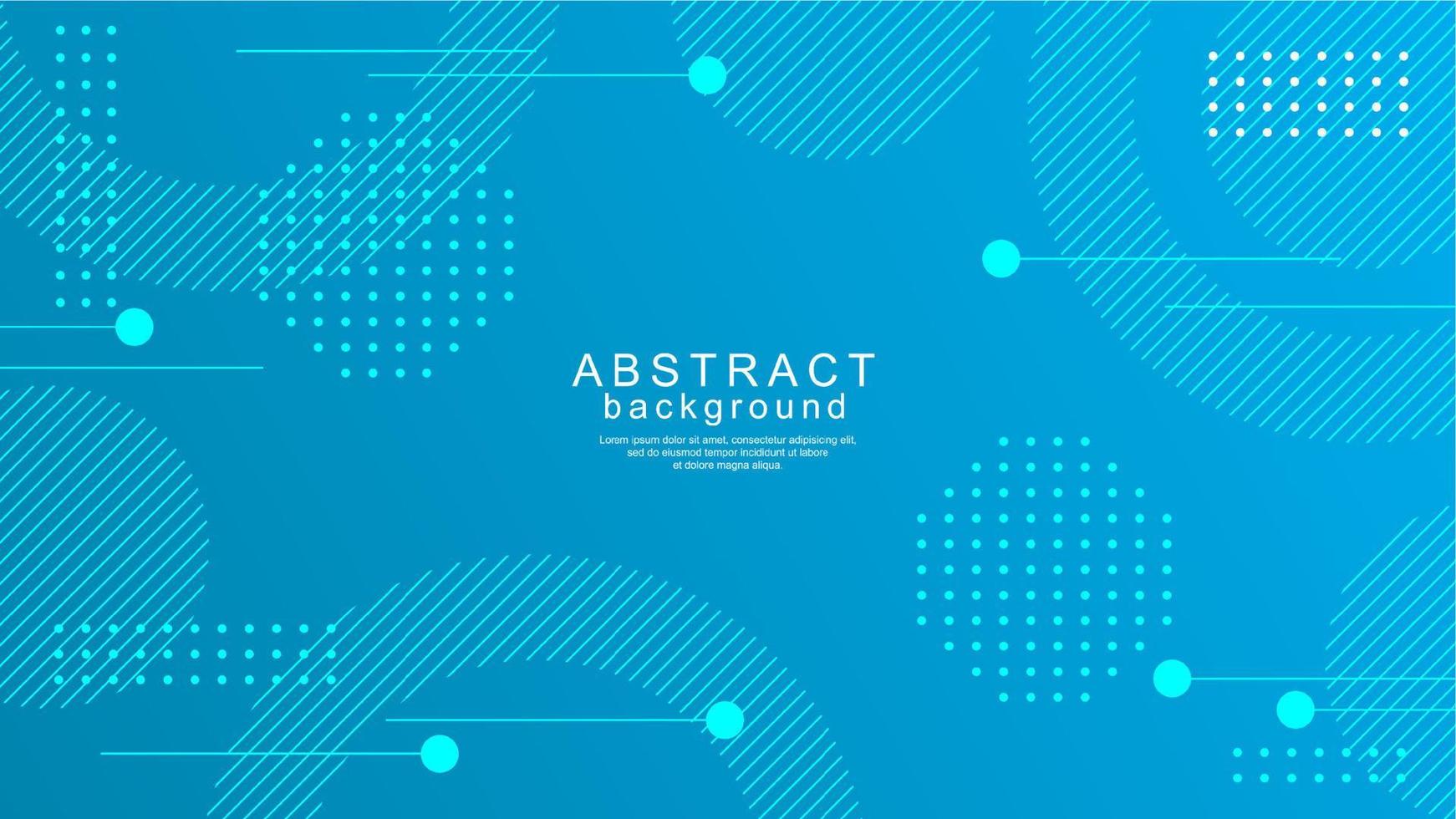 Modern blue background design with lines and dots vector