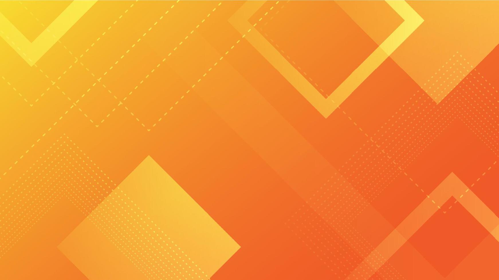 Minimal geometric background with dynamic square design in orange gradient color vector