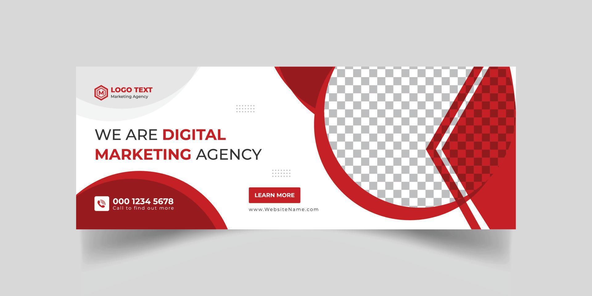 Marketing Agency and Webinar business conference social media cover banner template or web banner, corporate banner, advertising, timeline cover, header, business webinar banner editable template vector