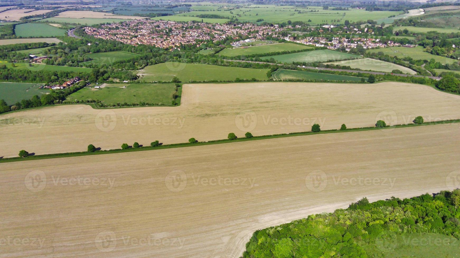 Aerial footage and high angle view of British Countryside, drone's footage photo