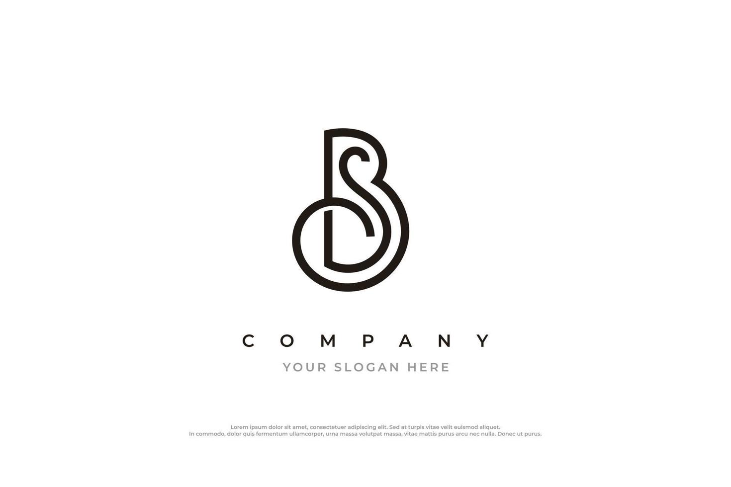 Initial Letter SB Logo or BS Monogram Logo Design Vector