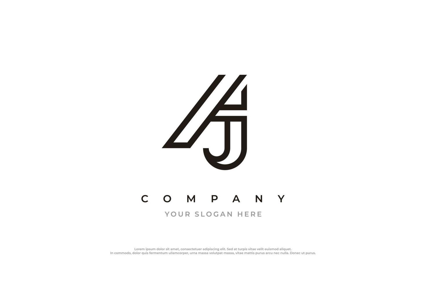 Initial Letter AJ Monogram Logo Design Vector