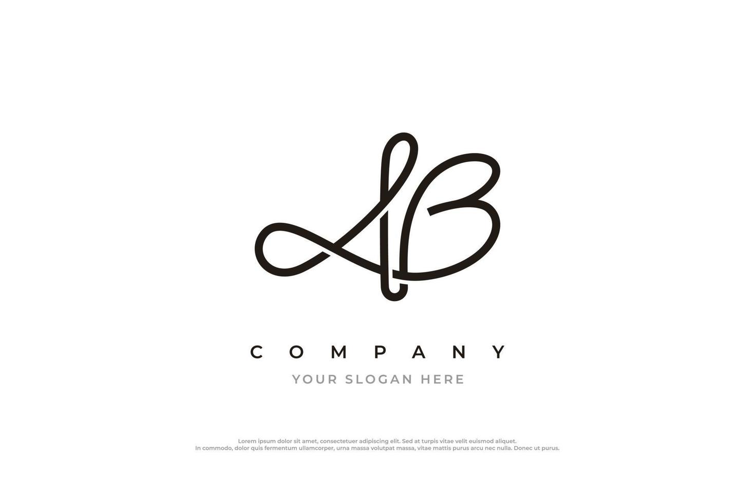 Stylish Initial Letter AB Monogram Logo Design Vector