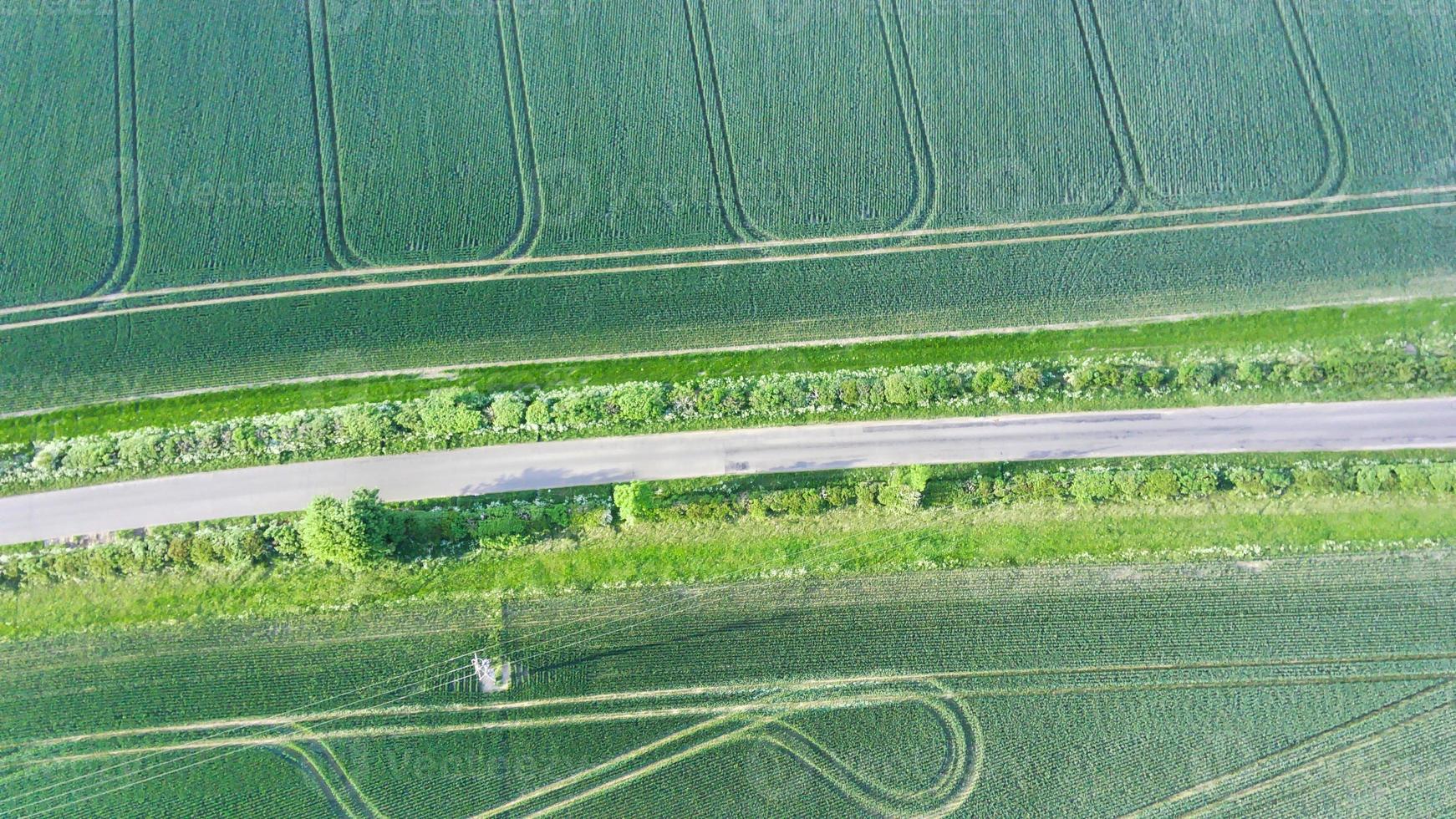 Aerial footage and high angle view of British Countryside, drone's footage photo