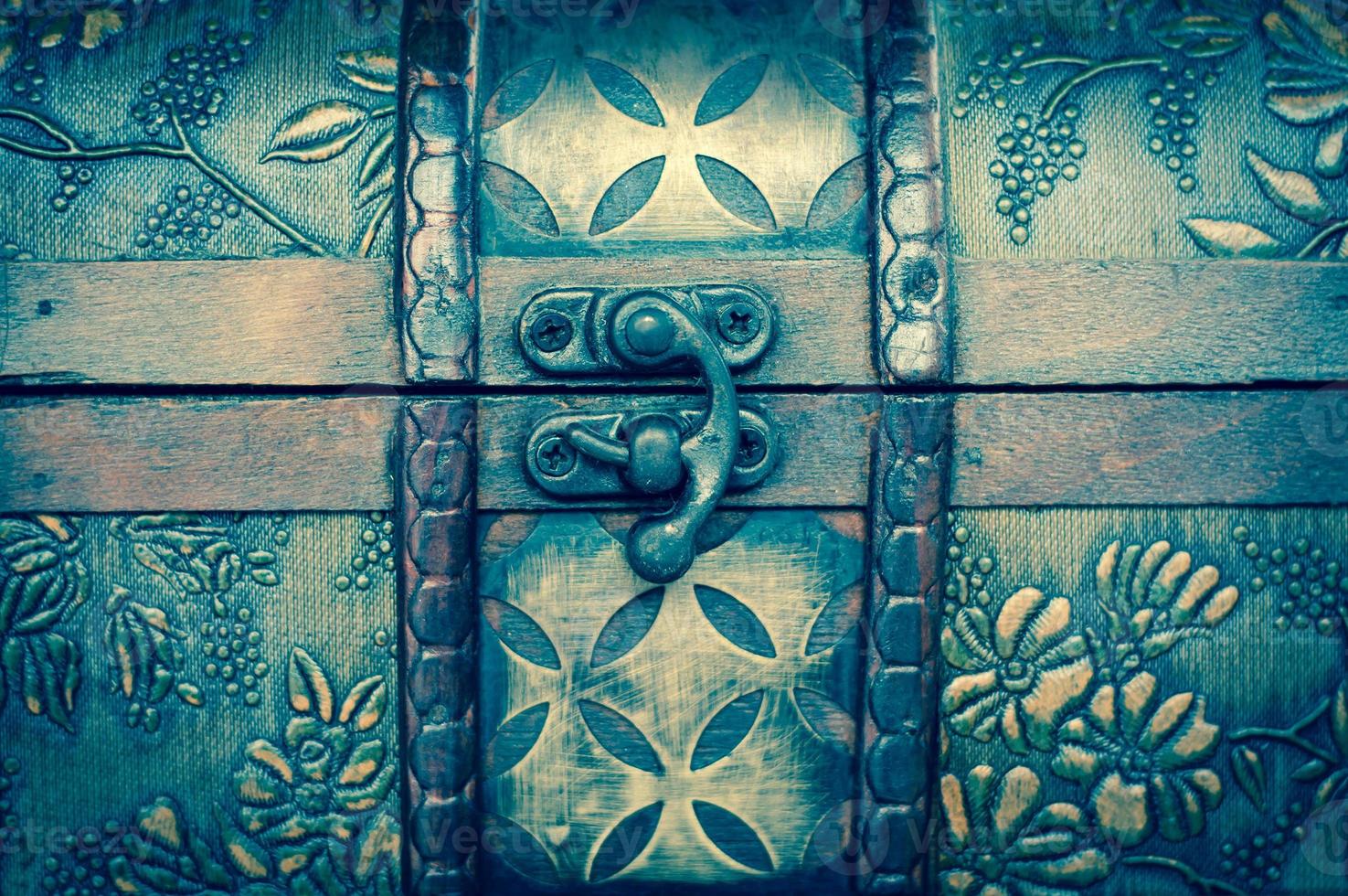 locked wooden chest photo