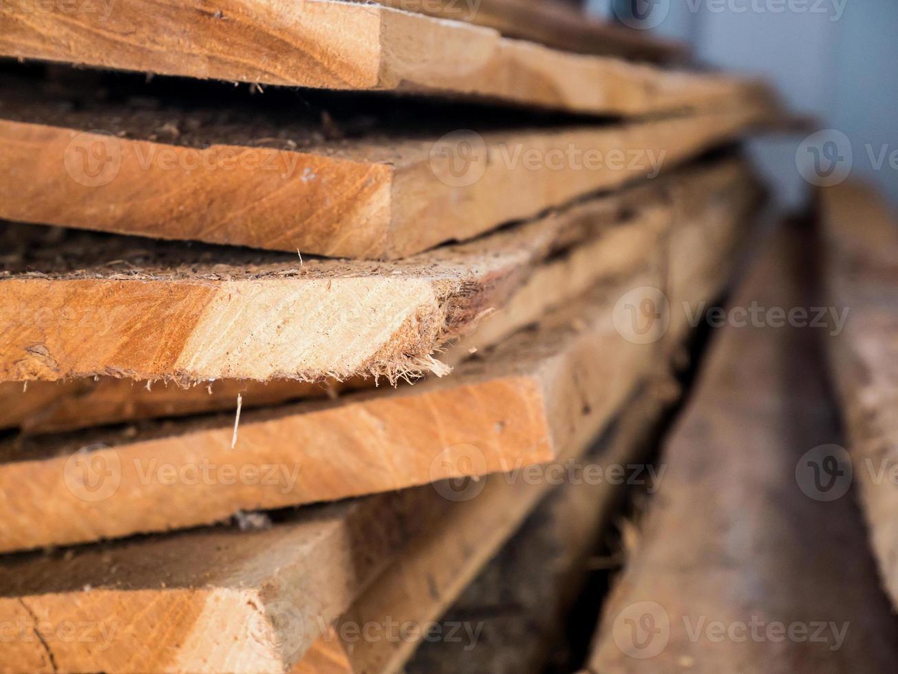 Stack of wood plank photo