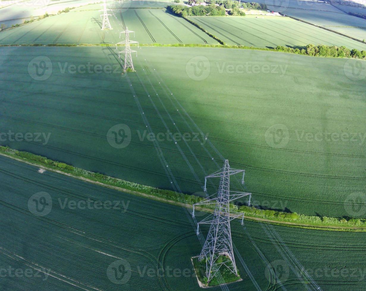 Aerial footage and high angle view of British Countryside, drone's footage photo