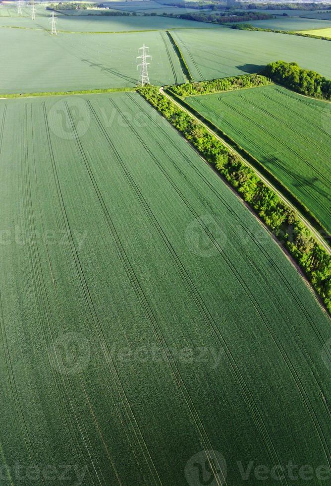 Aerial footage and high angle view of British Countryside, drone's footage photo