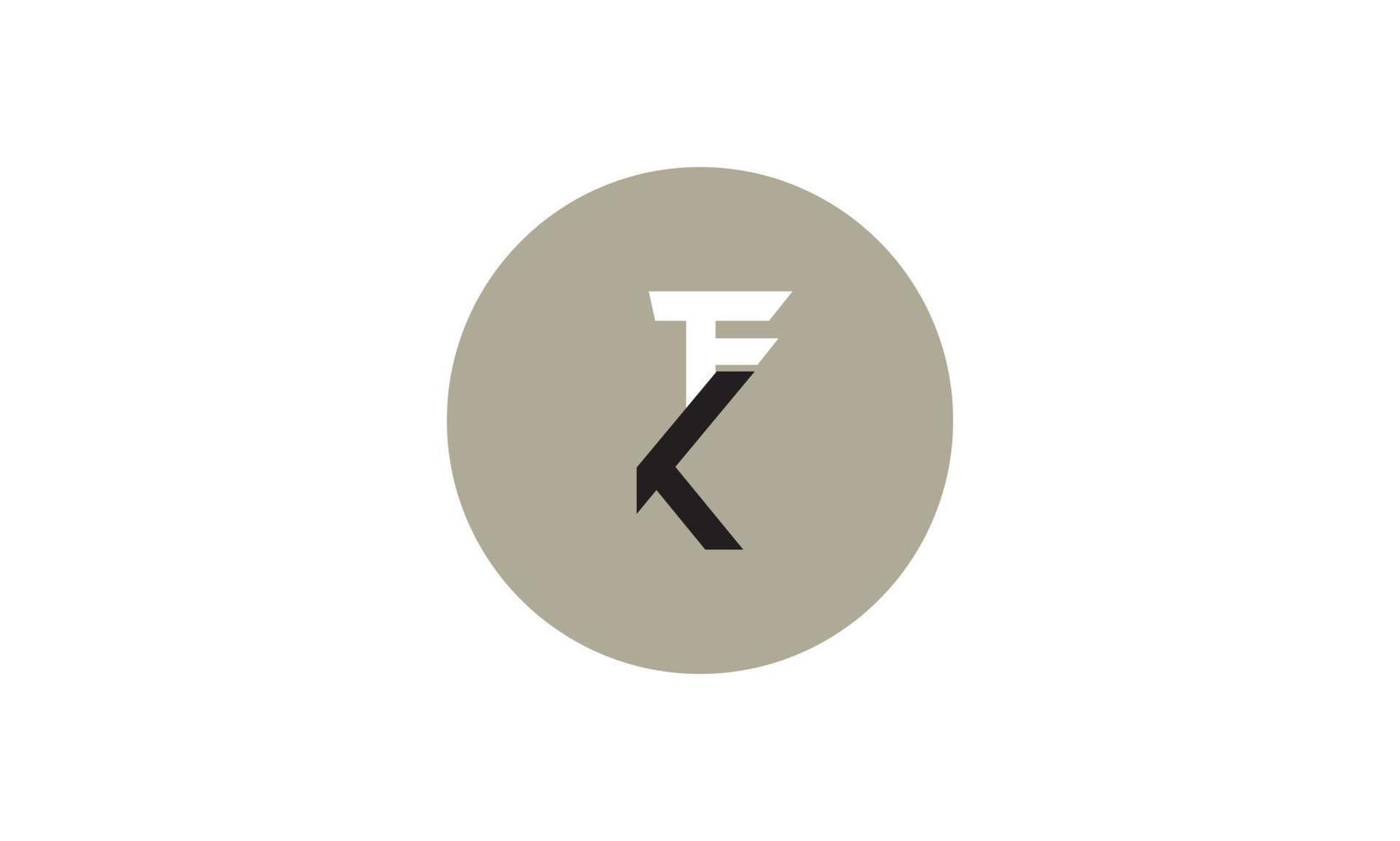 Alphabet letters Initials Monogram logo FK, KF, F and K vector