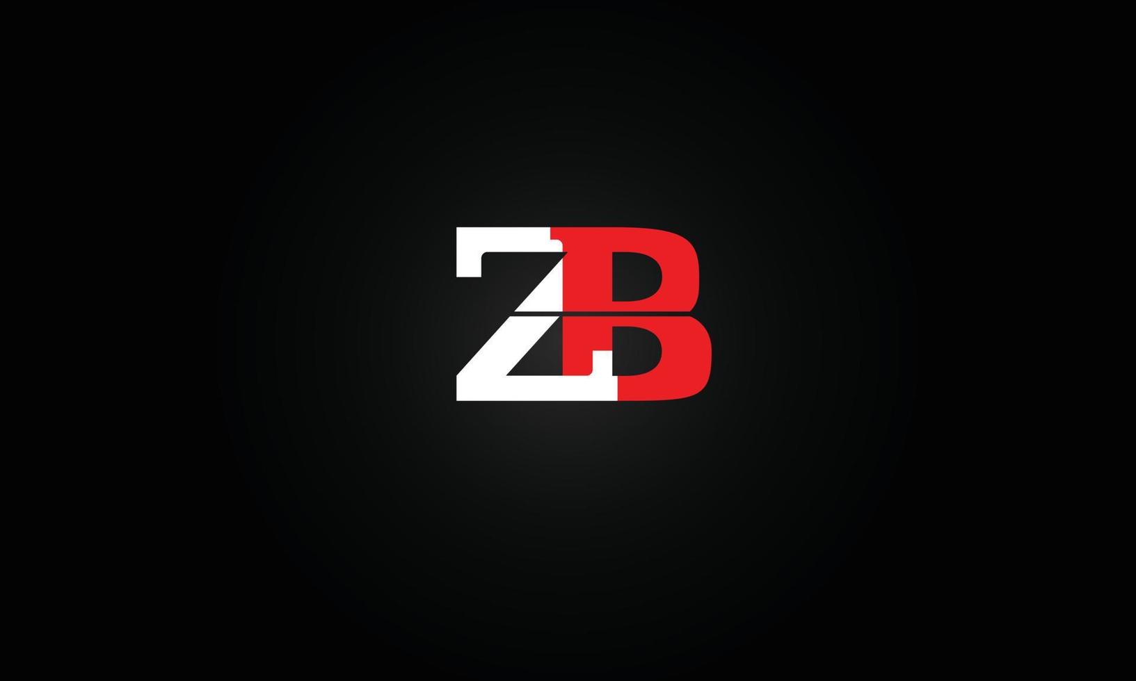 Alphabet letters Initials Monogram logo ZB, BZ, Z and B vector