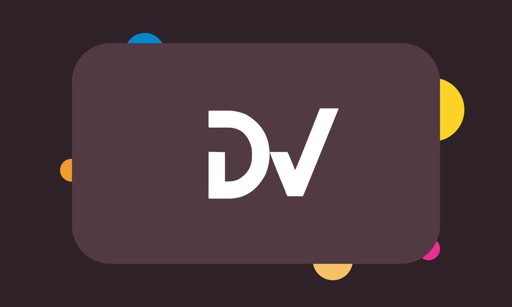 alfabeto letras iniciales monograma logo dv, vd, d y v vector