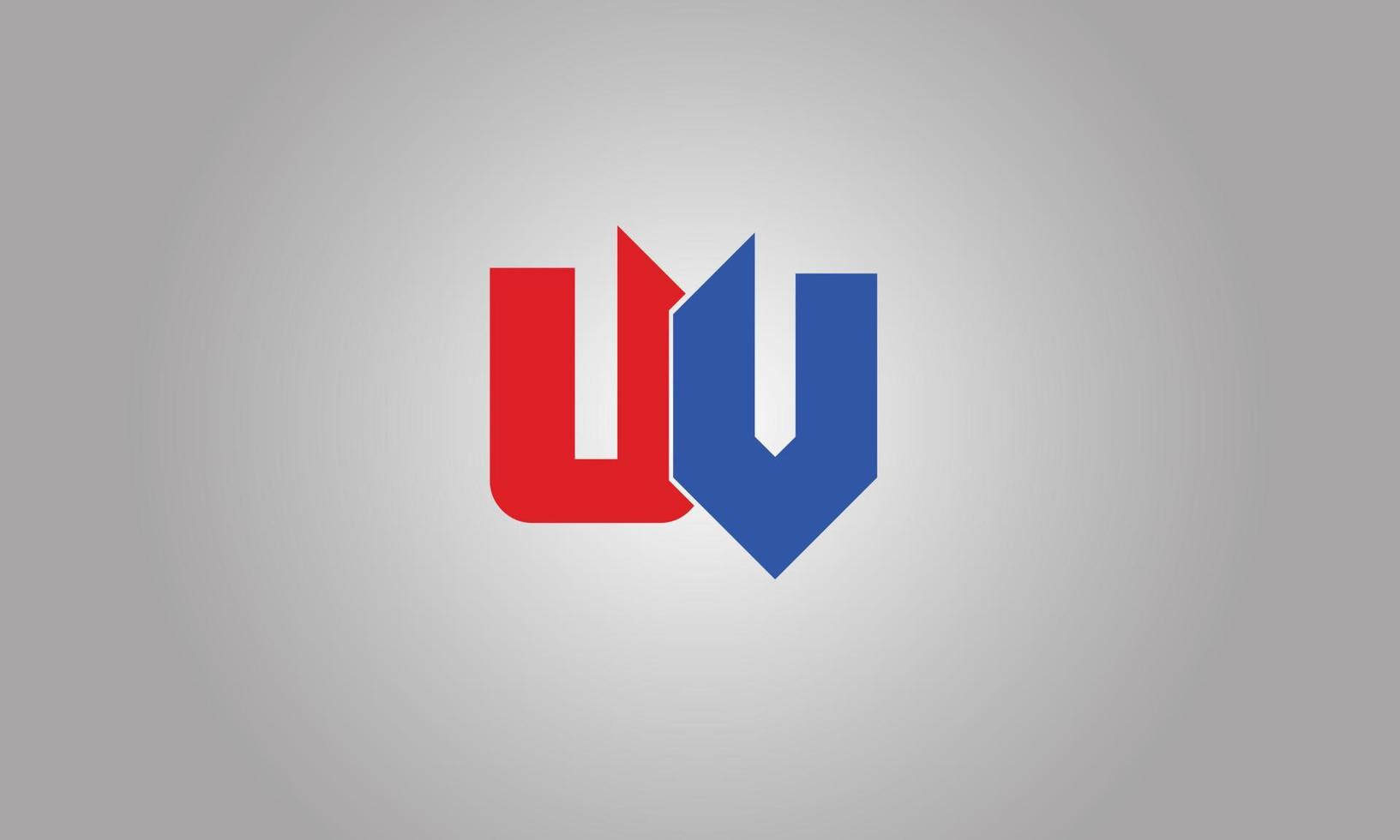 Alphabet letters Initials Monogram logo UV, VU, U and V vector