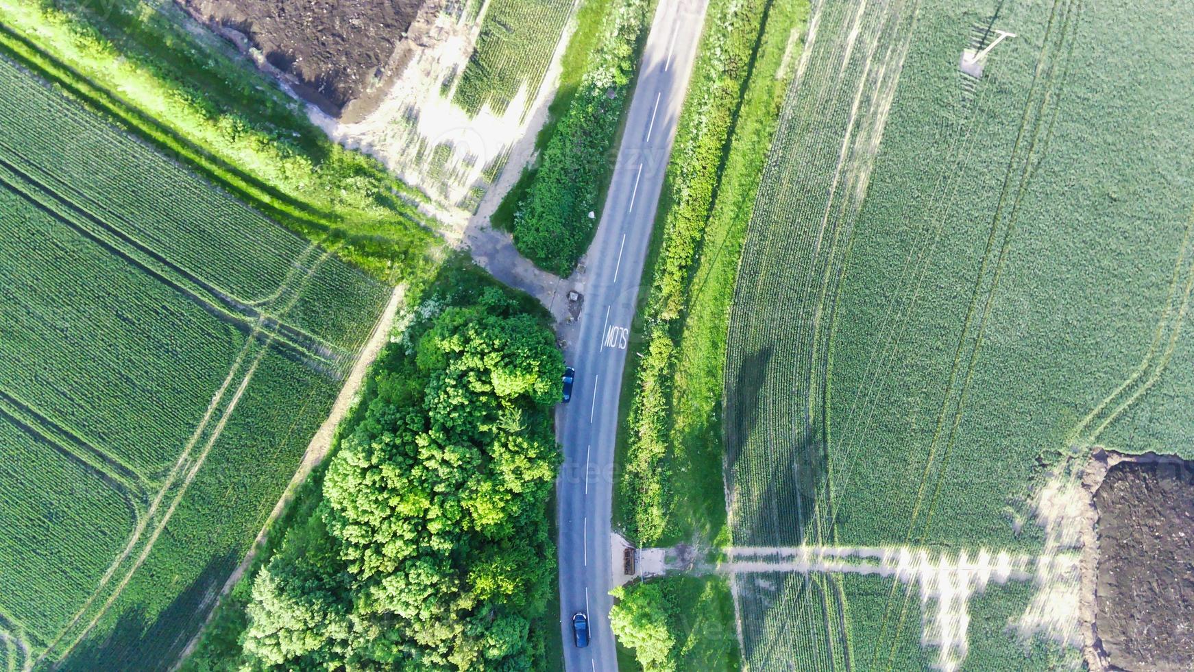 Aerial footage and high angle view of British Countryside, drone's footage photo