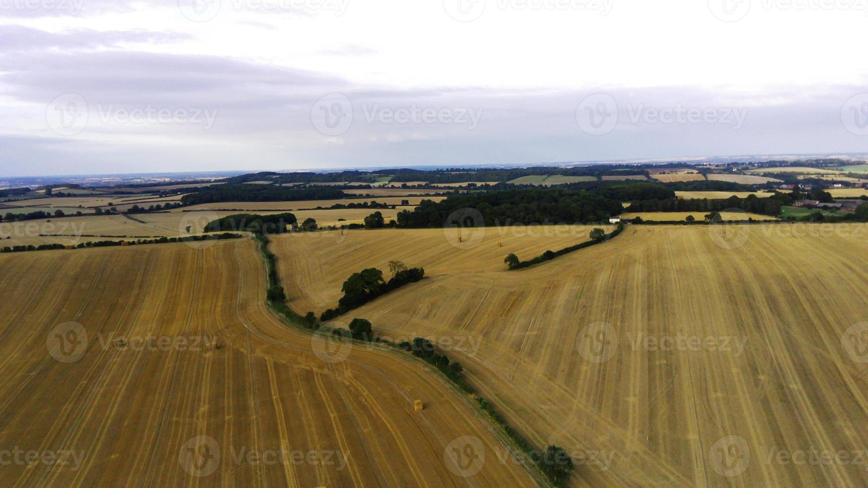 Aerial footage and high angle view of British Countryside, drone's footage photo