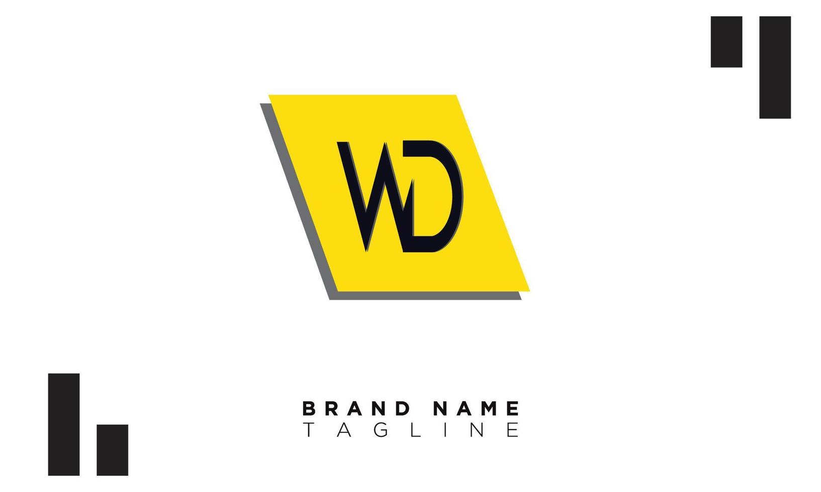 alfabeto letras iniciales monograma logo wd, dw, w y d vector