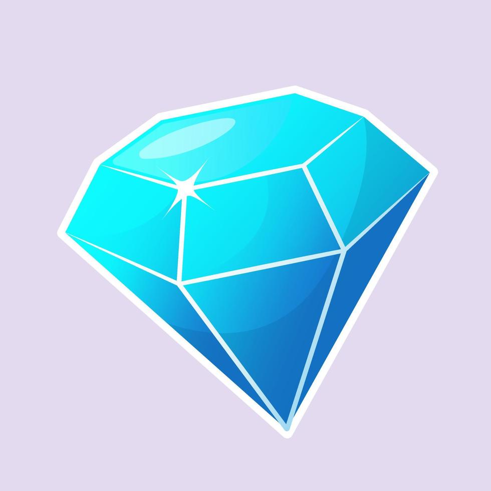 icono de diamante para la interfaz del juego en estilo de dibujos animados vector
