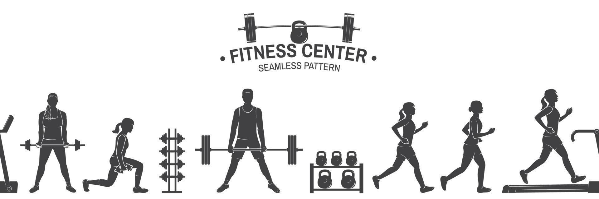 Fitness club seamless pattern or background. Vector illustration.