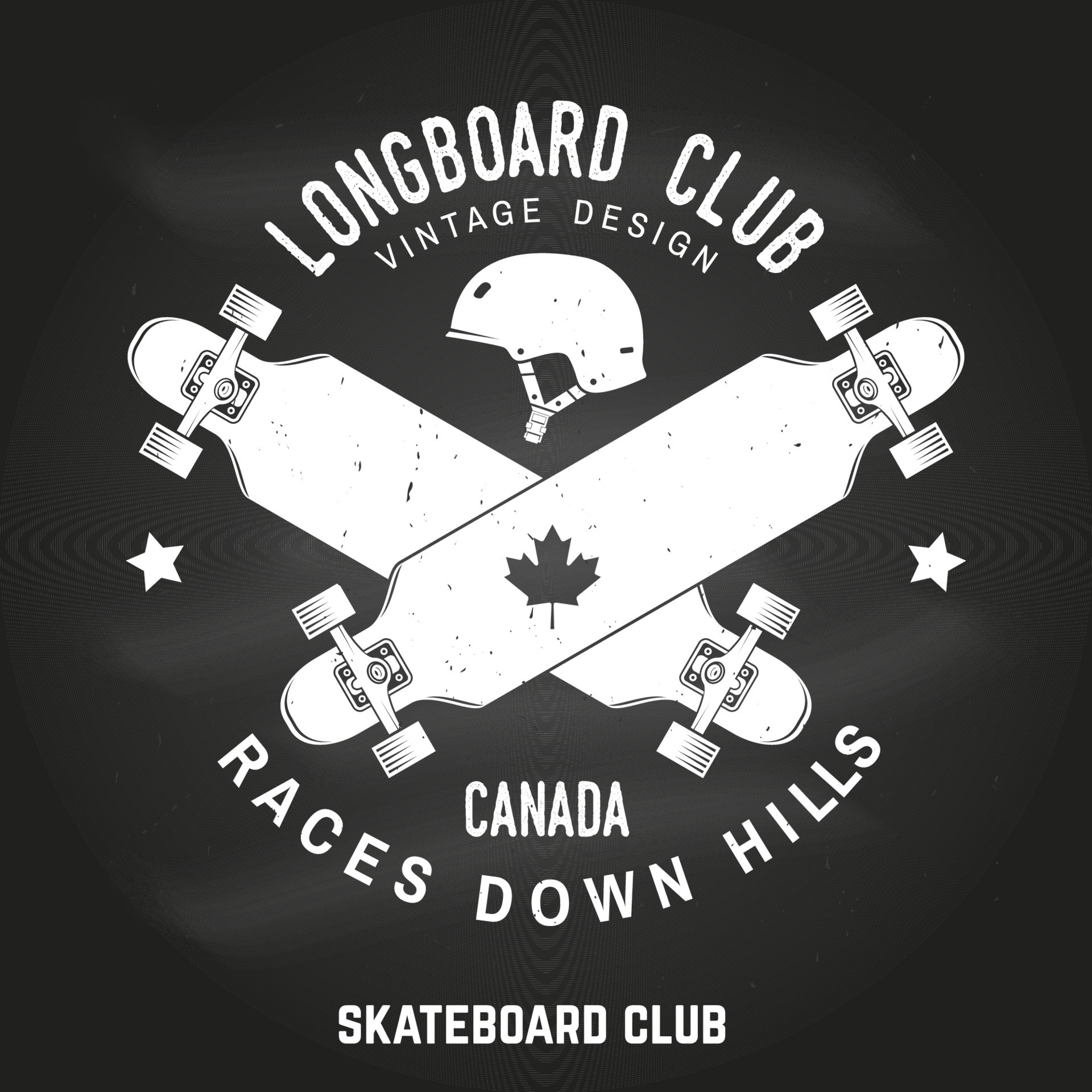 Longboard club sign on the chalkboard. Vector illustration. 10810577