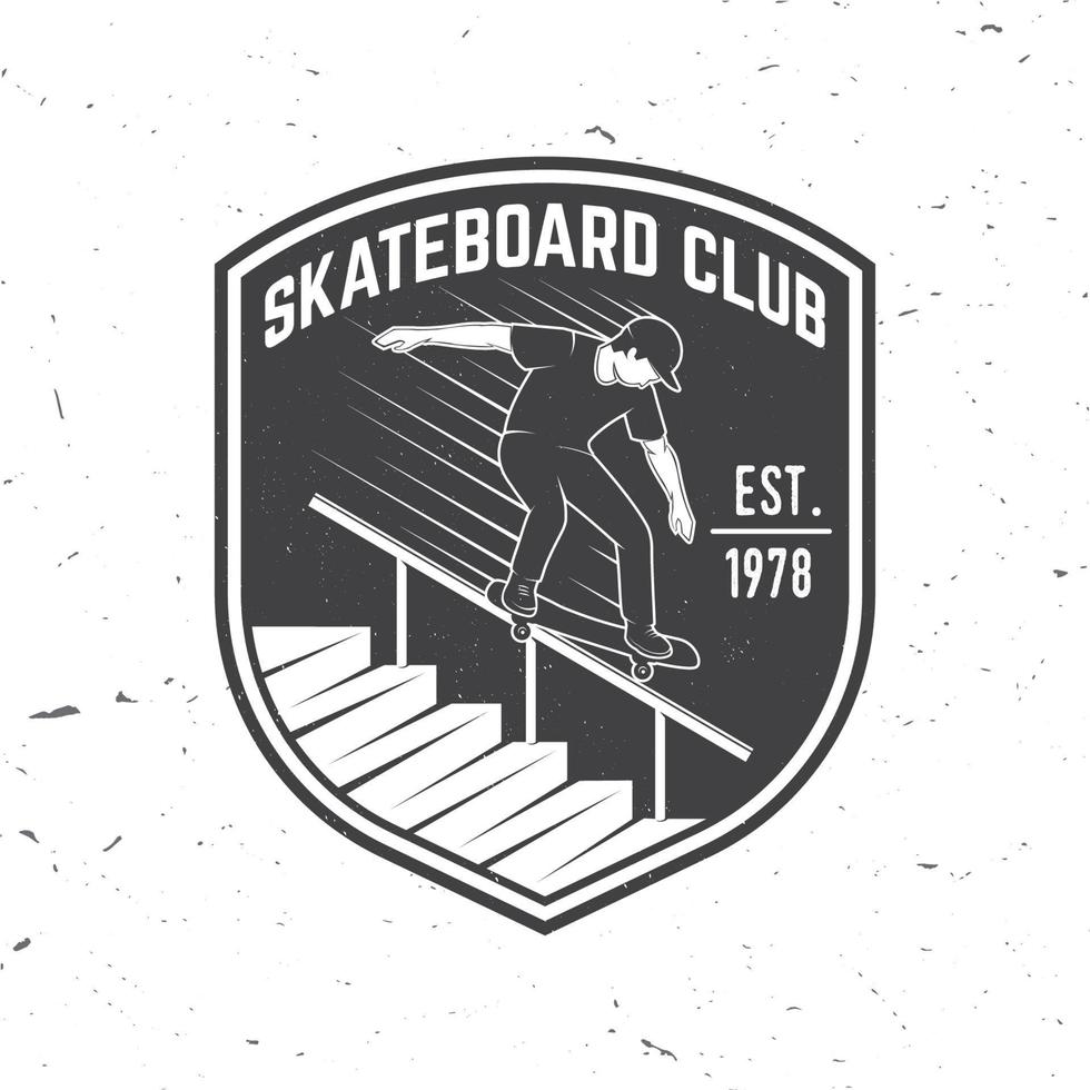 Skateboard club badge. Vector illustration.