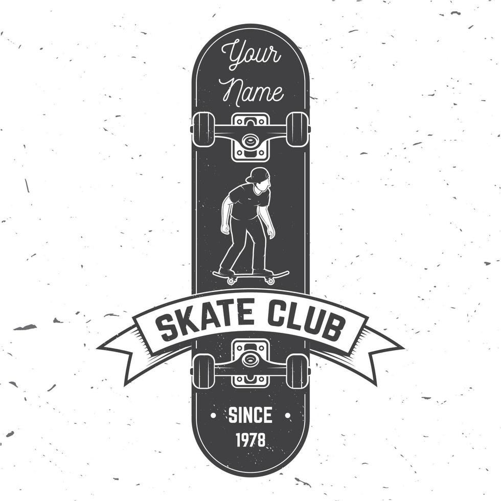 Skate club badge. Vector illustration.