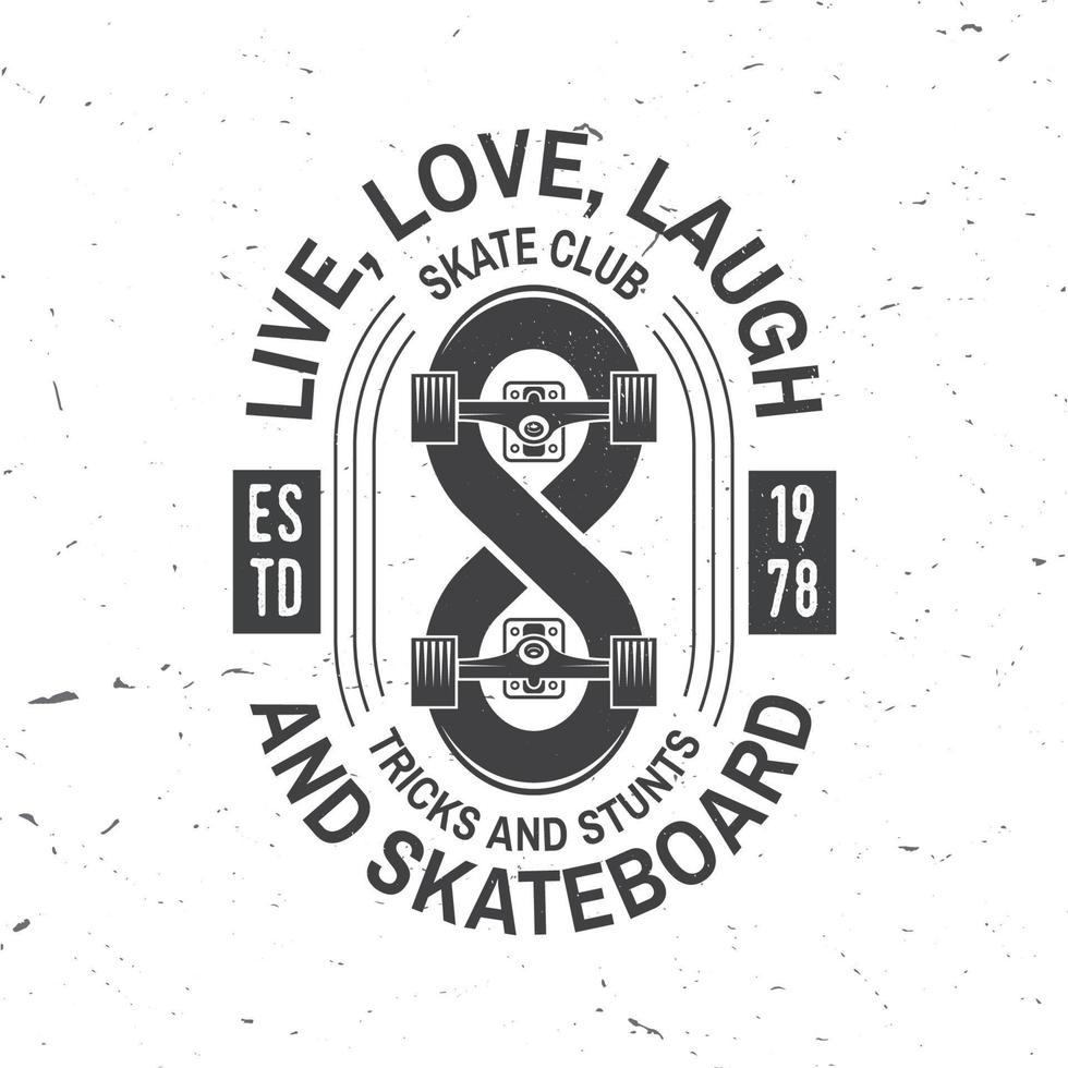 Skateboard club badge. Vector illustration.