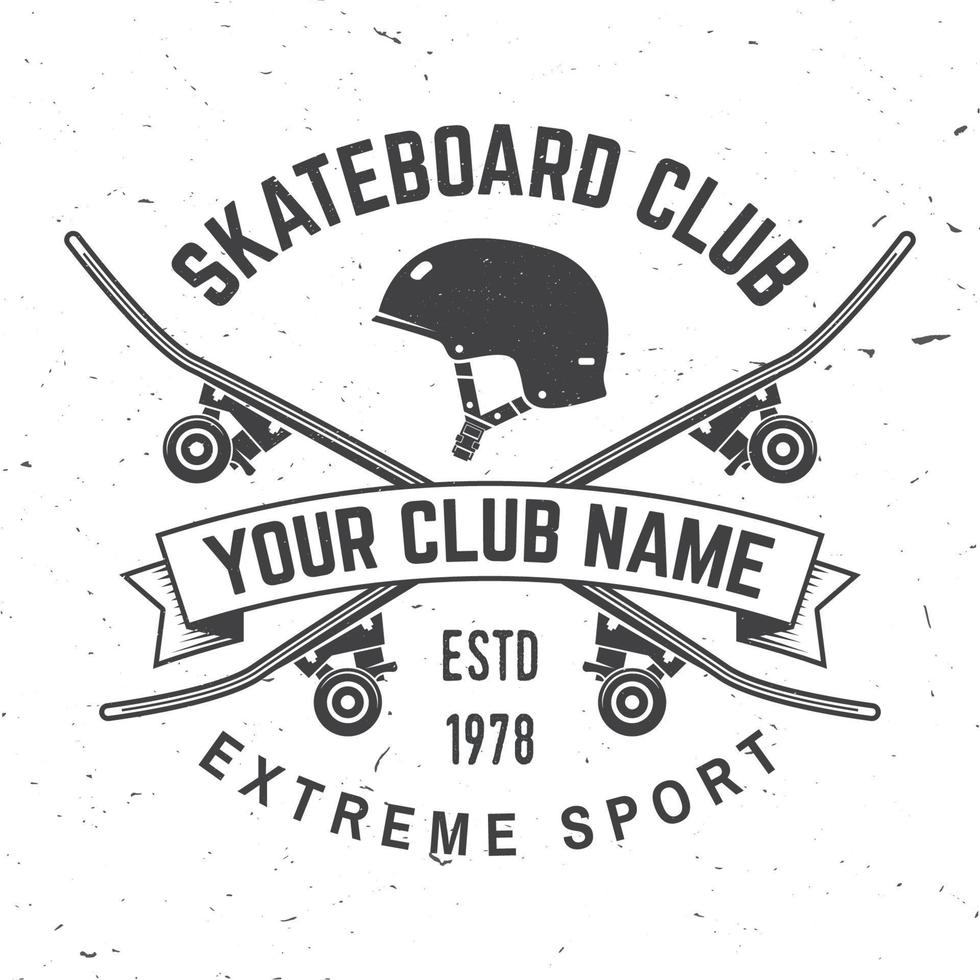 insignia del club de skate. ilustración vectorial vector