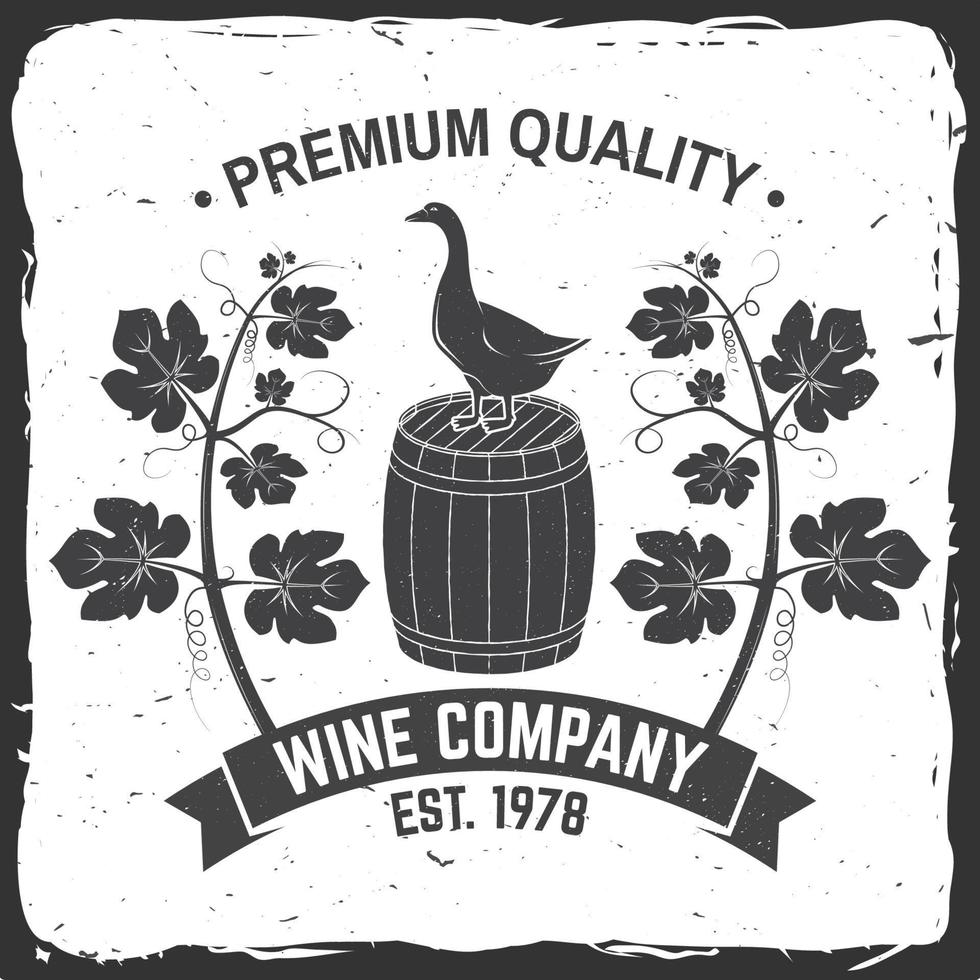 Winery badge, sign or label. Vector illustration.