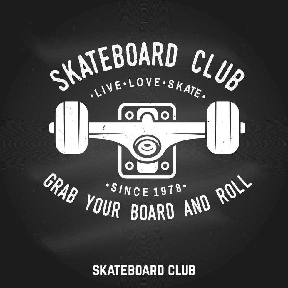 Skateboard club badge. Vector illustration.