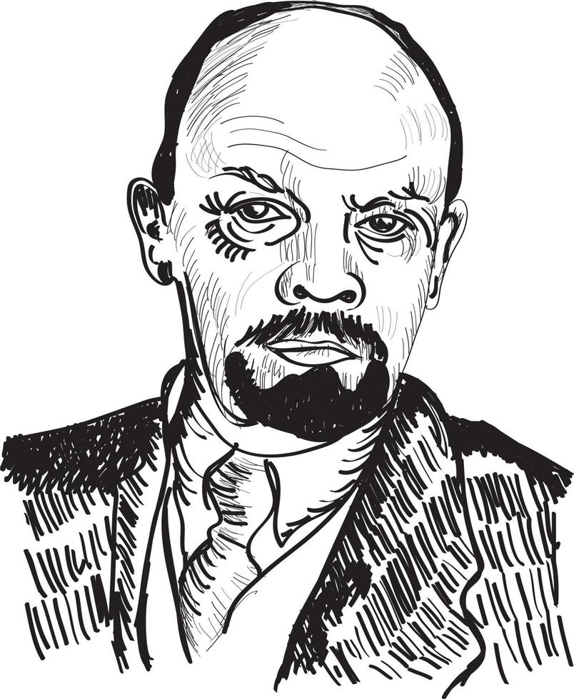 Vladimir Ilyich Ulyanov better known as Vladimir Lenin vector