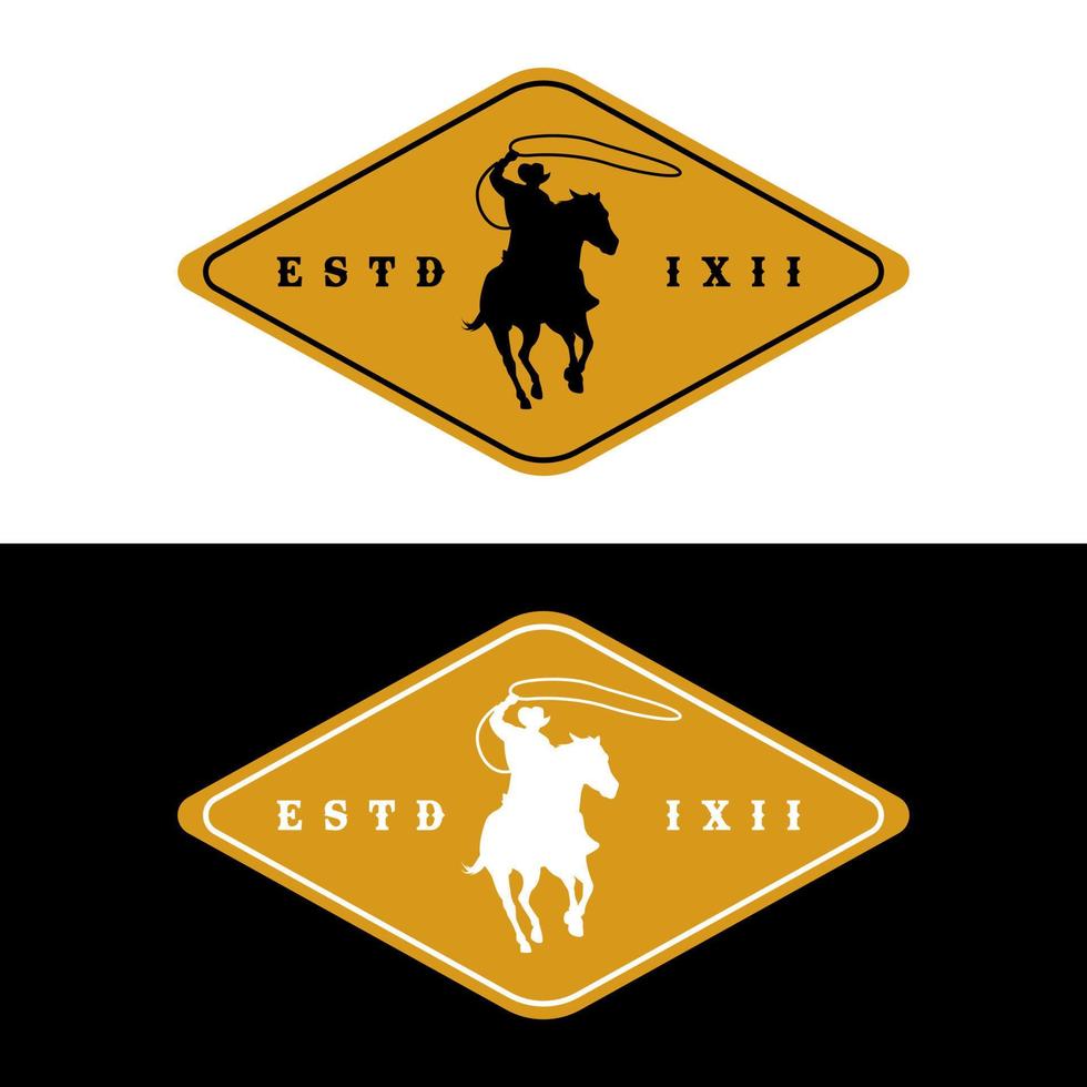 logotipo de diseño de vaquero de texas vector