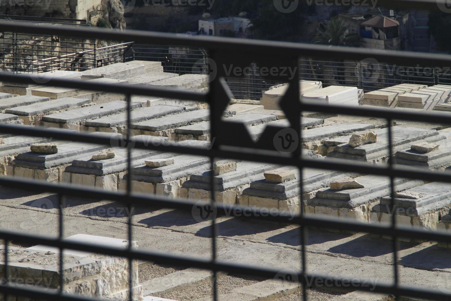 Old Jewish cemetery in Jerusalem, Israel photo