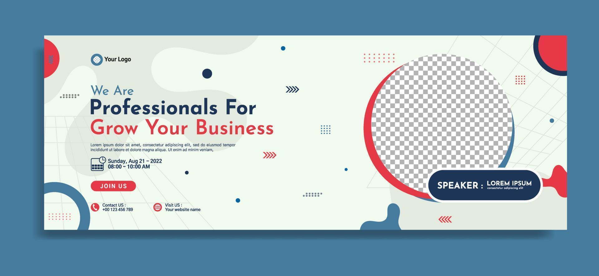 Business webinar horizontal banner template design. Very suitable for online class programs, marketing, etc. vector