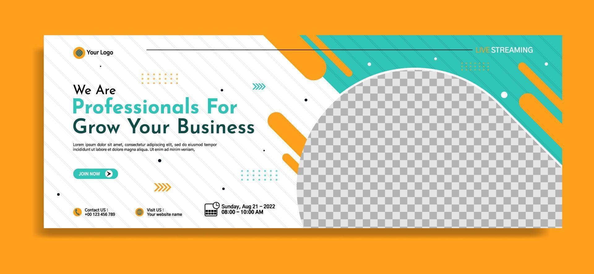 Business webinar horizontal banner template design. Very suitable for online class programs, marketing, etc. vector