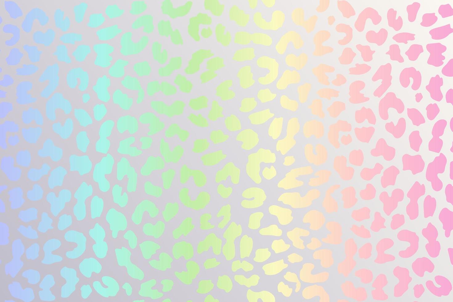 fondo de leopardo arcoiris. textura de guepardo de lámina holográfica. estampado de degradado de patrón animal. ilustración vectorial abstracta en colores pastel. vector