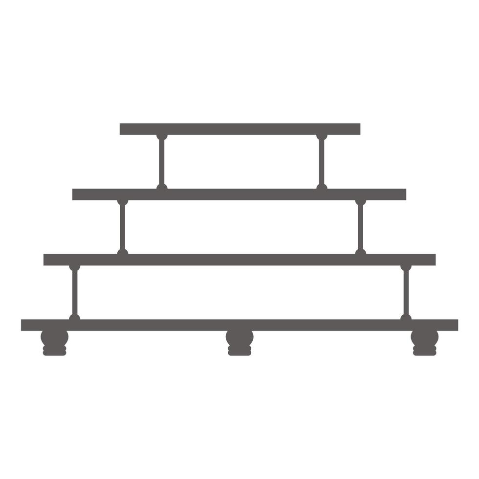 Cake stand in flat icon style. Empty tray for fruit and desserts. Vector silhouette