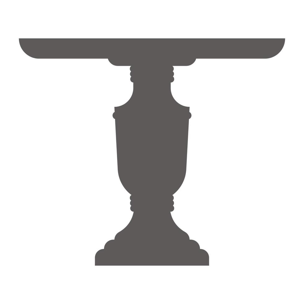 Cake stand in flat icon style. Empty tray for fruit and desserts. Vector silhouette