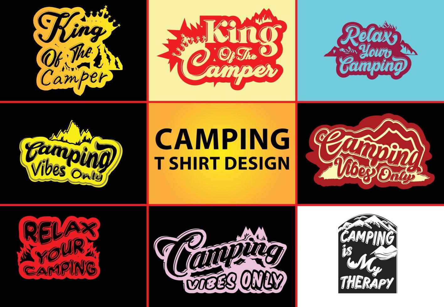 Camping t shirt , sticker and logo design template vector