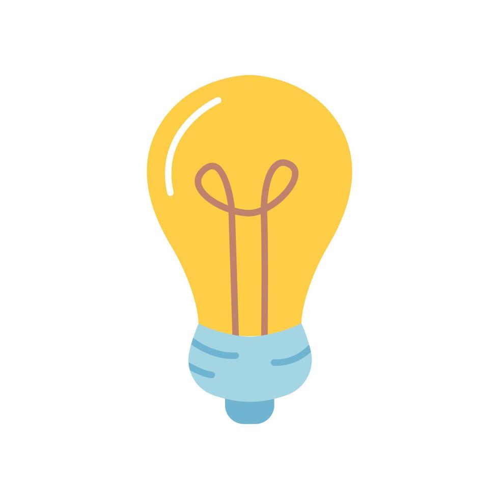 Light bulb, simple vector flat illustration on white background