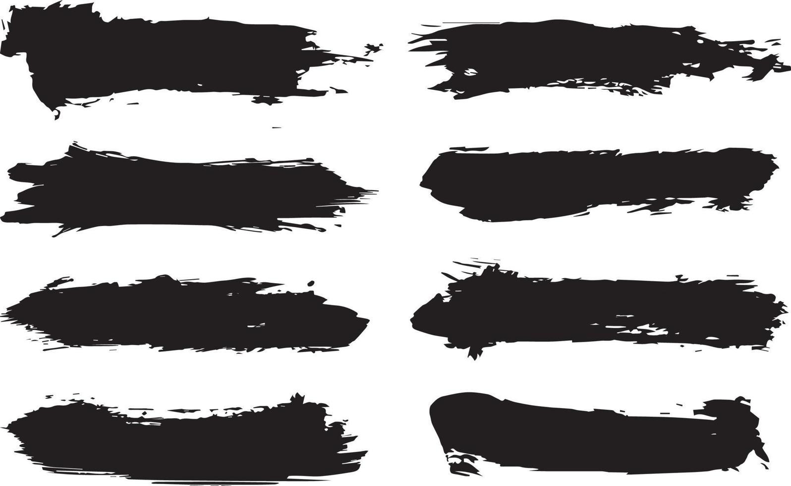 Set of Grunge brush strokes vector