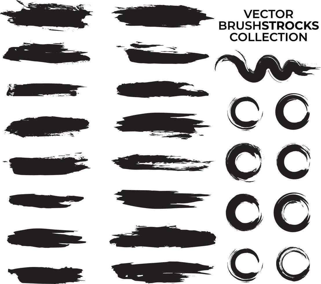 Set of Grunge brush strokes vector