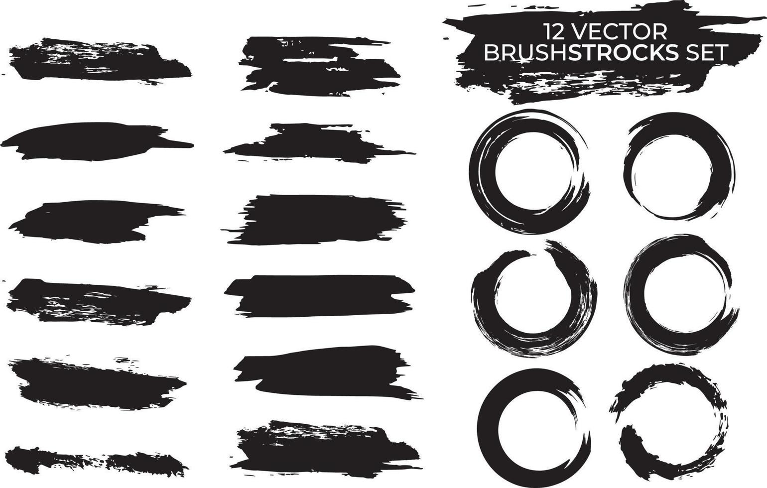 Set of Grunge brush strokes vector
