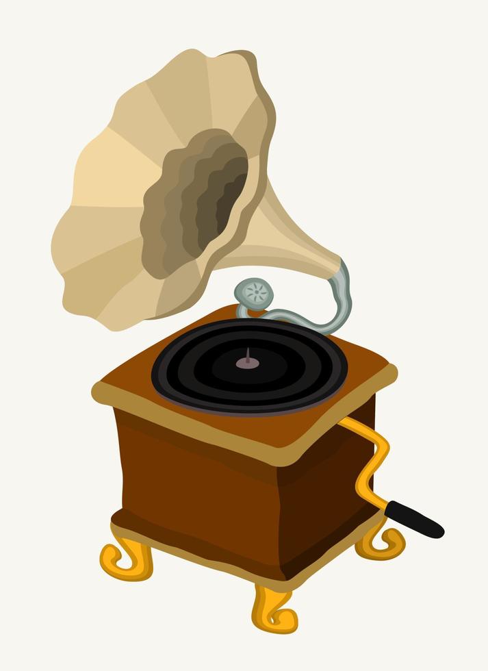 Vector isolated illustration of gramophone.