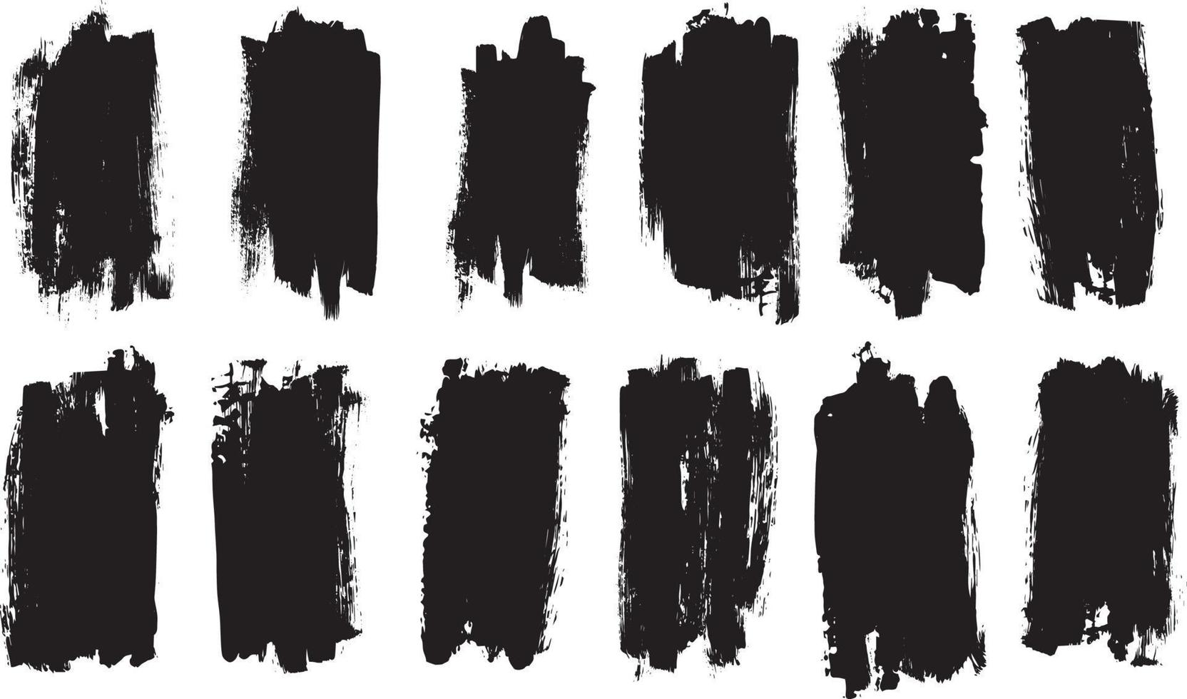Set of Grunge brush strokes vector